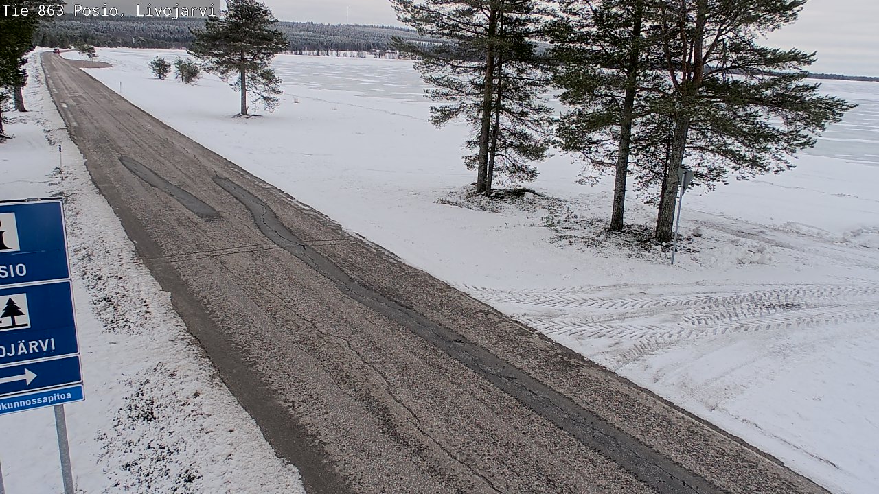 Weather Camera Image Väg 863 Livojärvi, Posio, Lappi