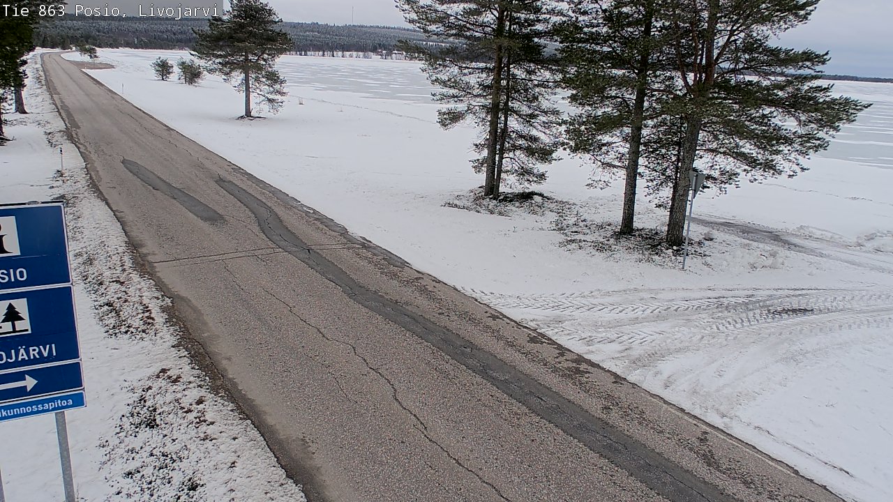 Weather Camera Image Väg 863 Livojärvi, Posio, Lappi