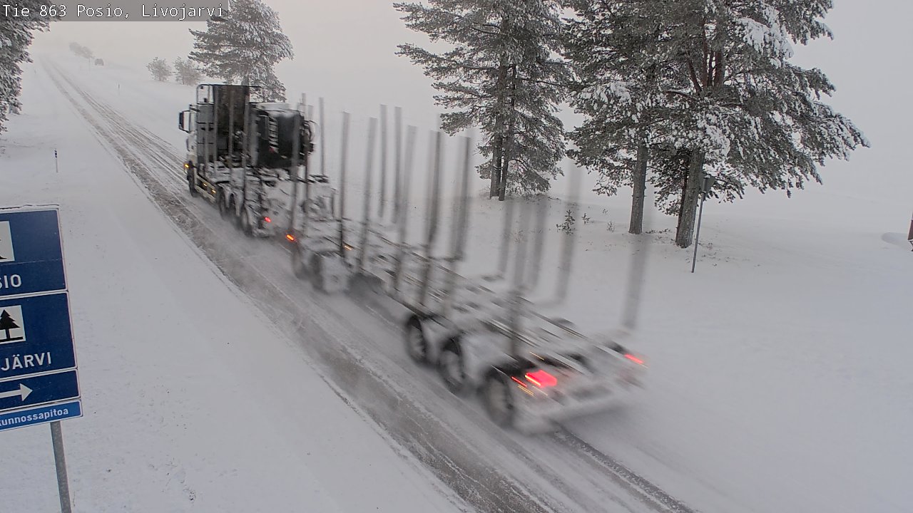 Weather Camera Image Väg 863 Livojärvi, Posio, Lappi