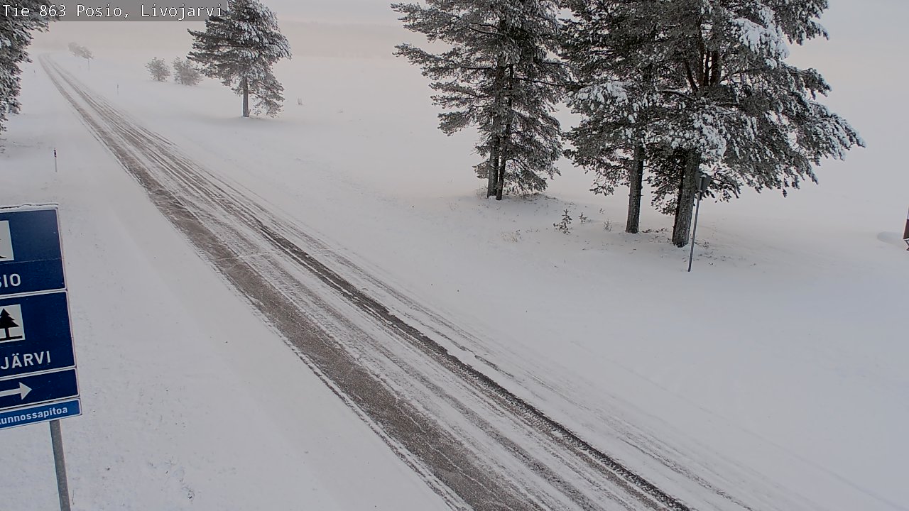 Weather Camera Image Väg 863 Livojärvi, Posio, Lappi