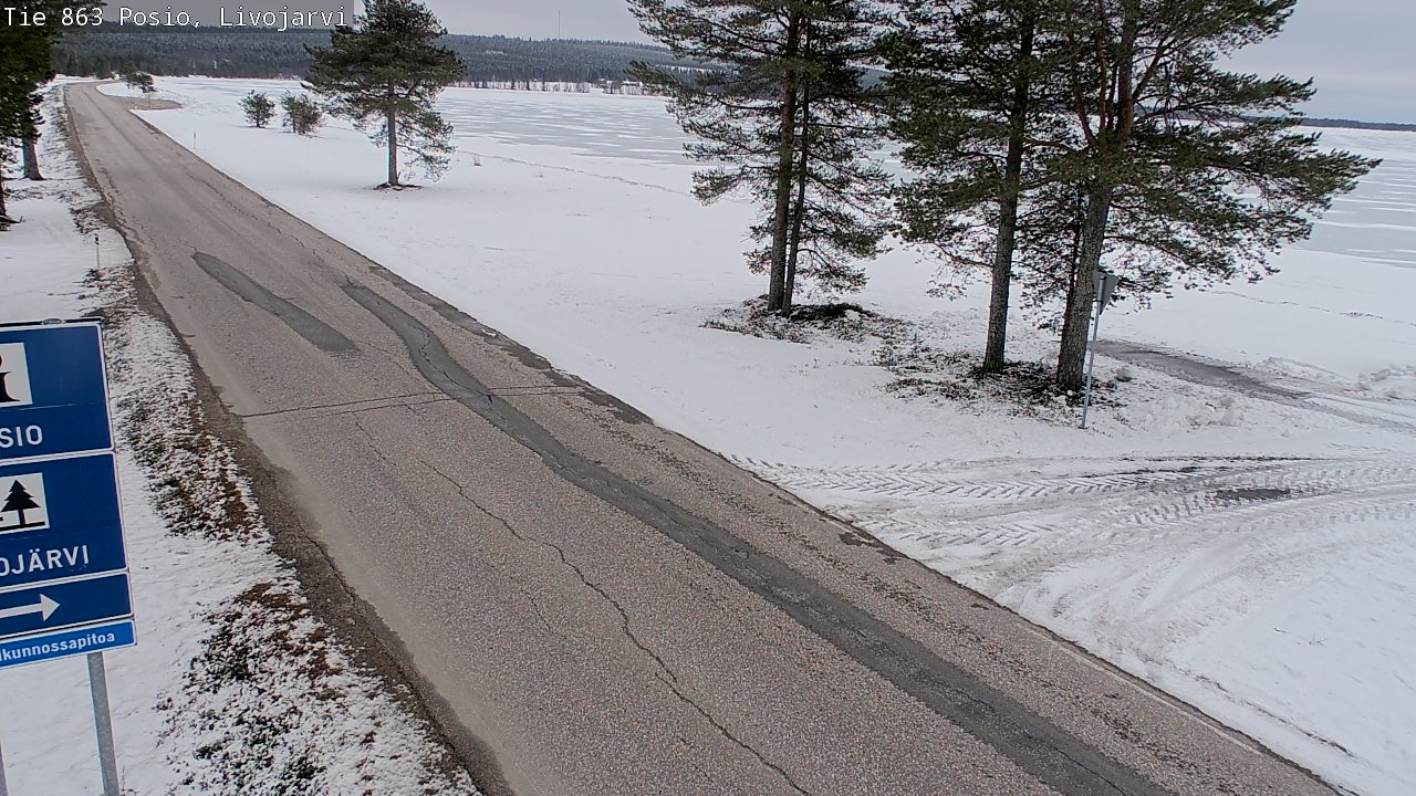 Weather Camera Image Väg 863 Livojärvi, Posio, Lappi