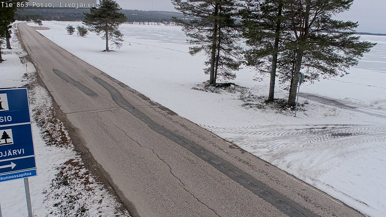 Weather Camera Image Väg 863 Livojärvi, Posio, Lappi