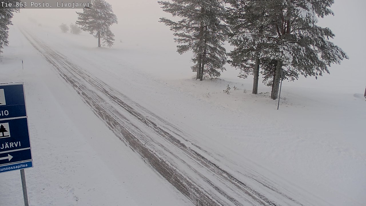 Weather Camera Image Väg 863 Livojärvi, Posio, Lappi