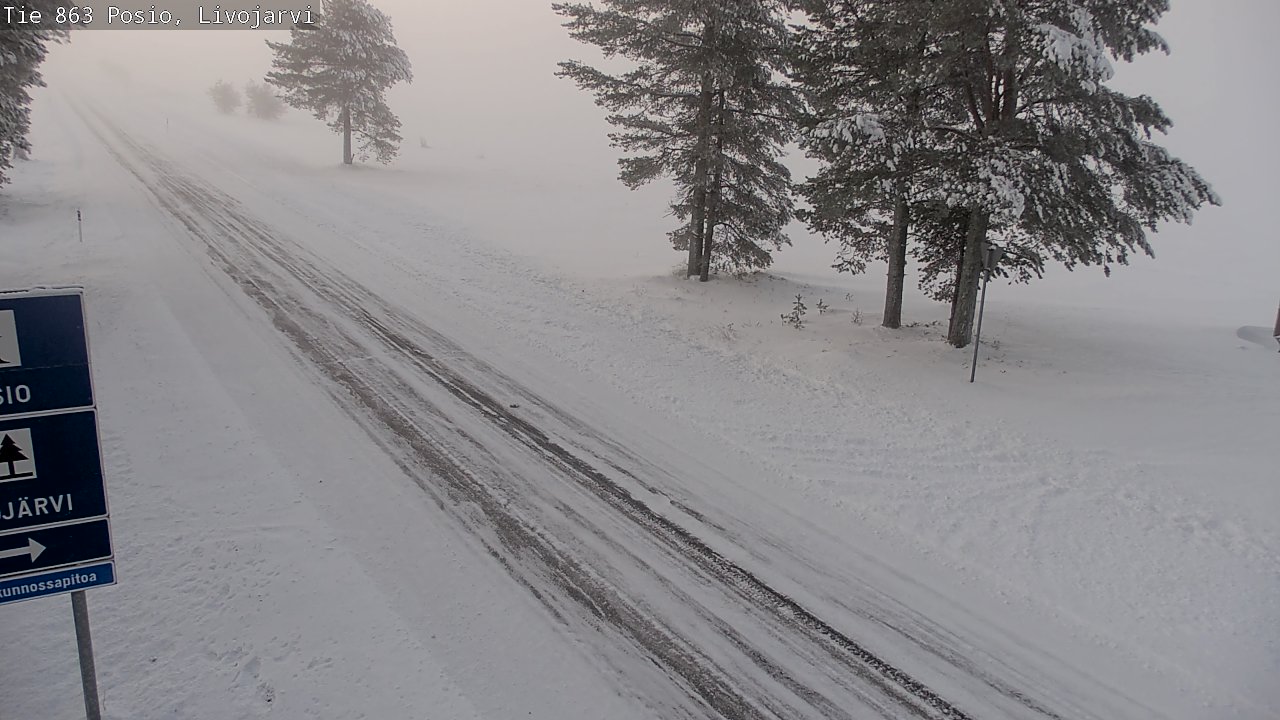 Weather Camera Image Väg 863 Livojärvi, Posio, Lappi