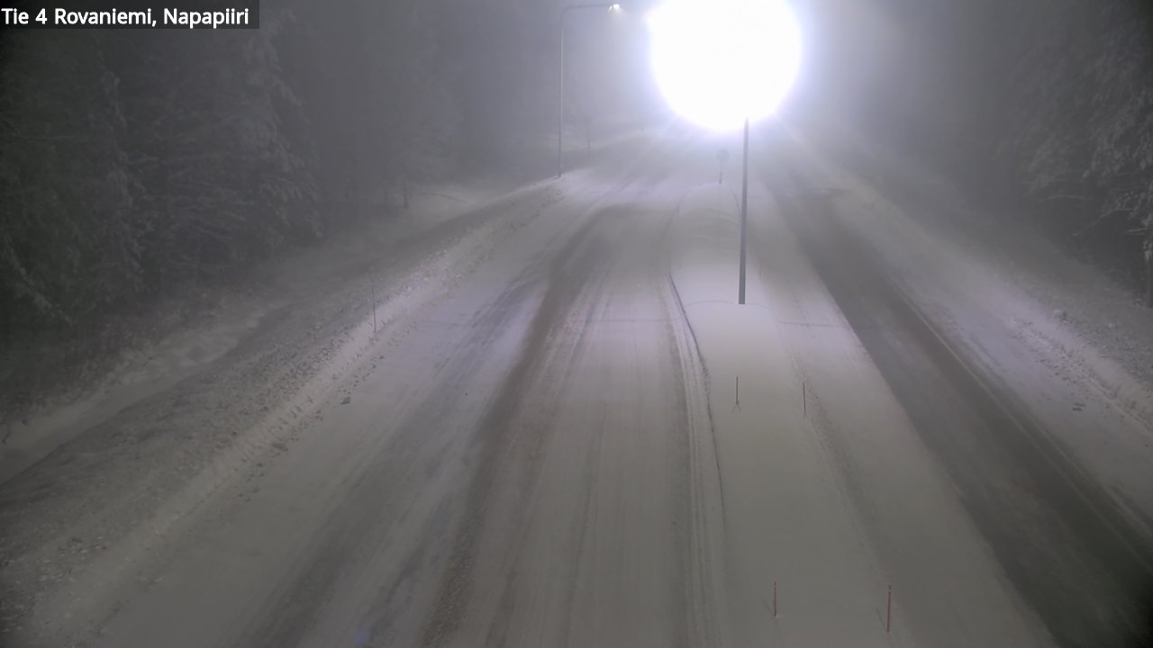 Weather Camera Image Väg 4 Rovaniemi, Polar cirke, Rovaniemi, Lappi