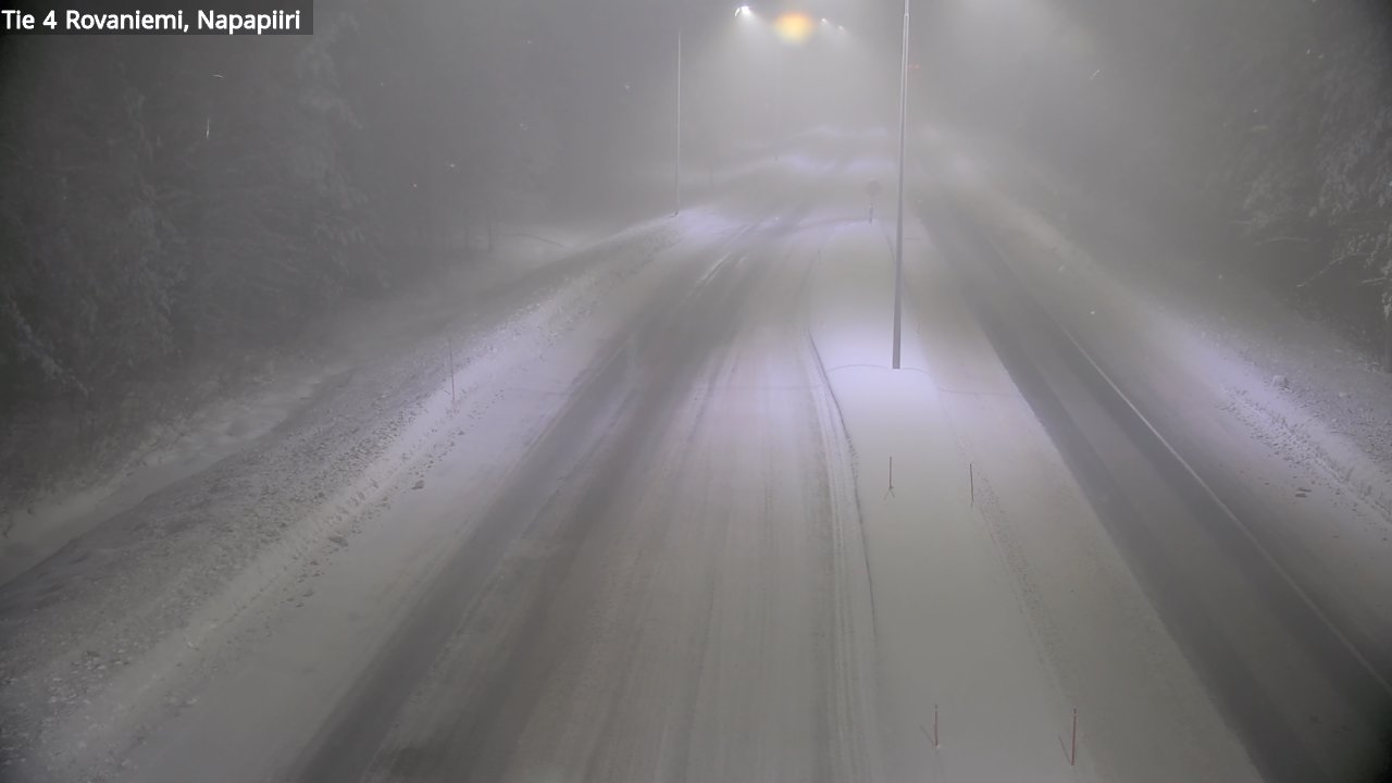 Weather Camera Image Väg 4 Rovaniemi, Polar cirke, Rovaniemi, Lappi