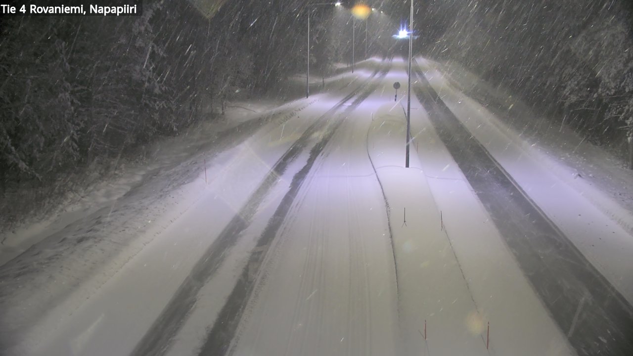 Weather Camera Image Väg 4 Rovaniemi, Polar cirke, Rovaniemi, Lappi
