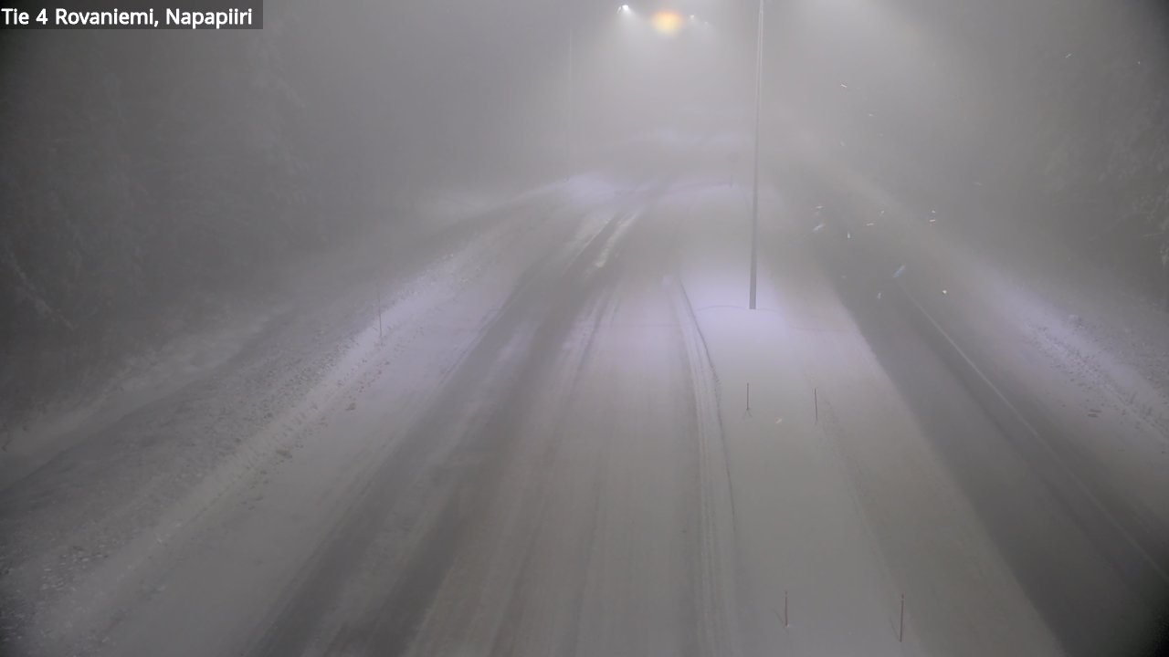Weather Camera Image Väg 4 Rovaniemi, Polar cirke, Rovaniemi, Lappi