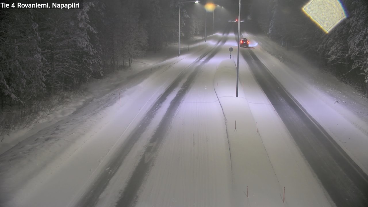 Weather Camera Image Väg 4 Rovaniemi, Polar cirke, Rovaniemi, Lappi
