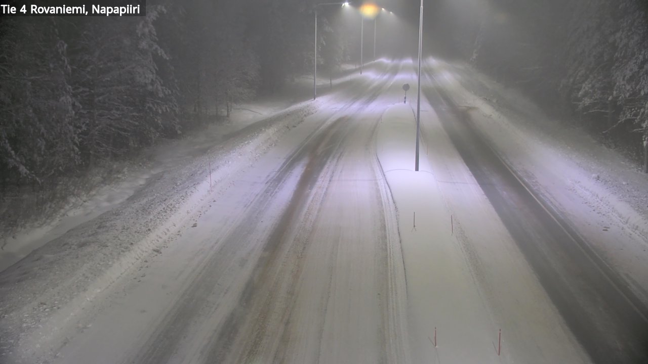 Weather Camera Image Väg 4 Rovaniemi, Polar cirke, Rovaniemi, Lappi