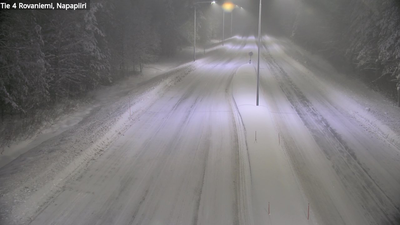 Weather Camera Image Väg 4 Rovaniemi, Polar cirke, Rovaniemi, Lappi