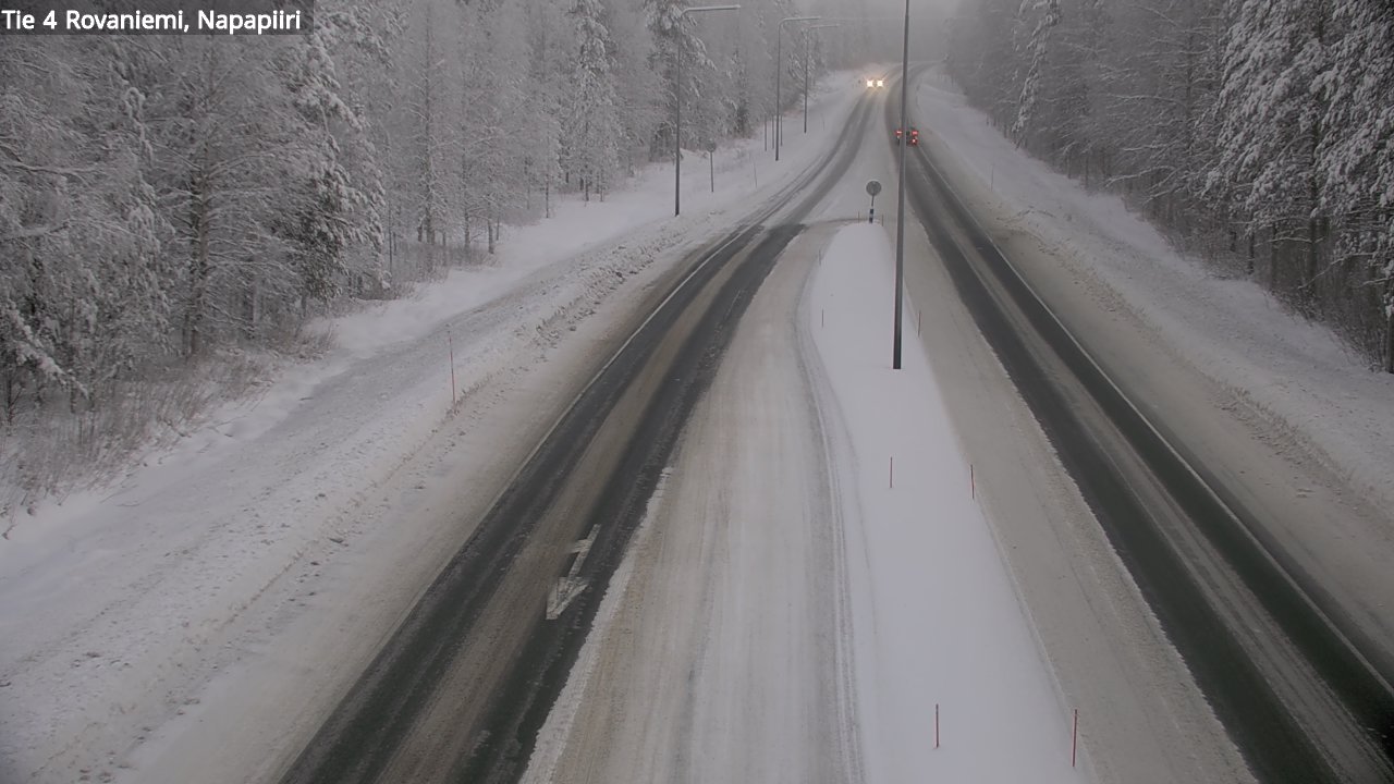 Weather Camera Image Väg 4 Rovaniemi, Polar cirke, Rovaniemi, Lappi