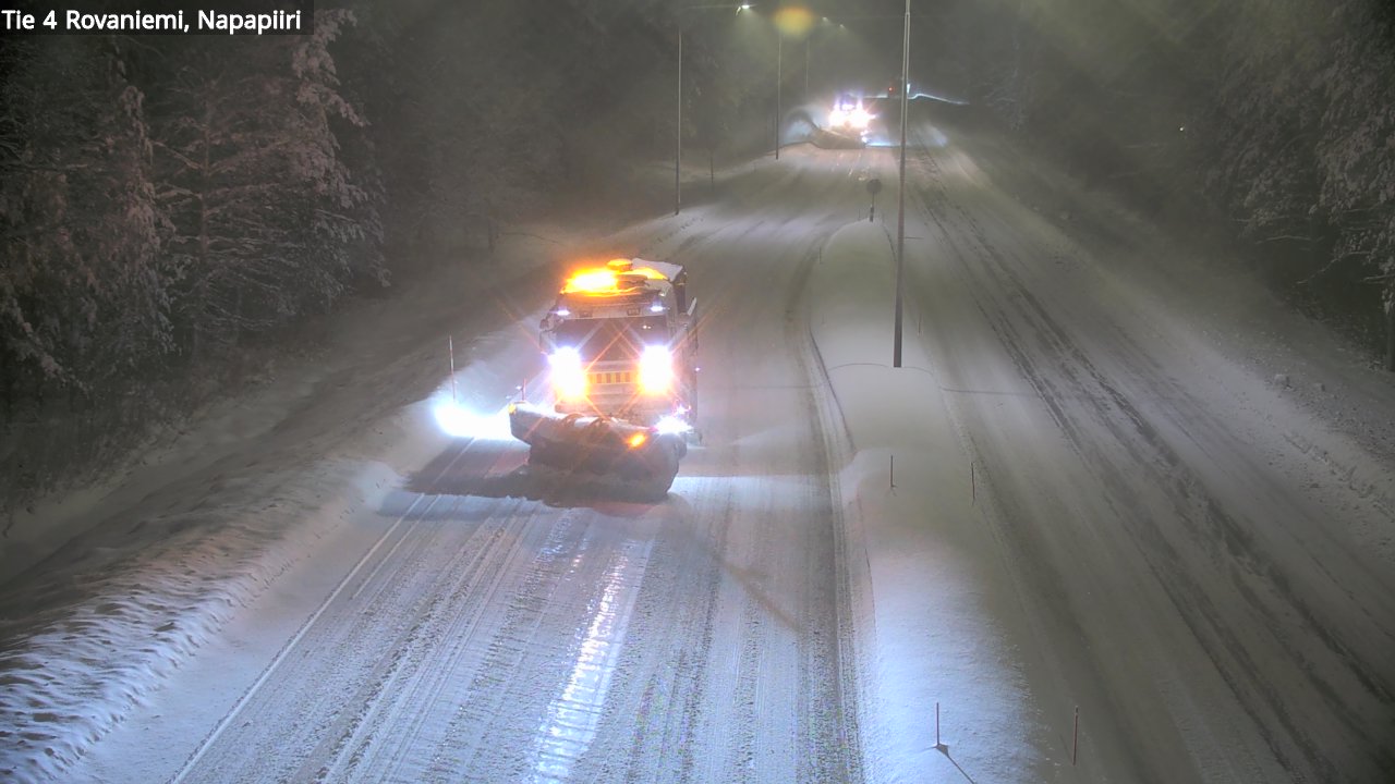Weather Camera Image Väg 4 Rovaniemi, Polar cirke, Rovaniemi, Lappi