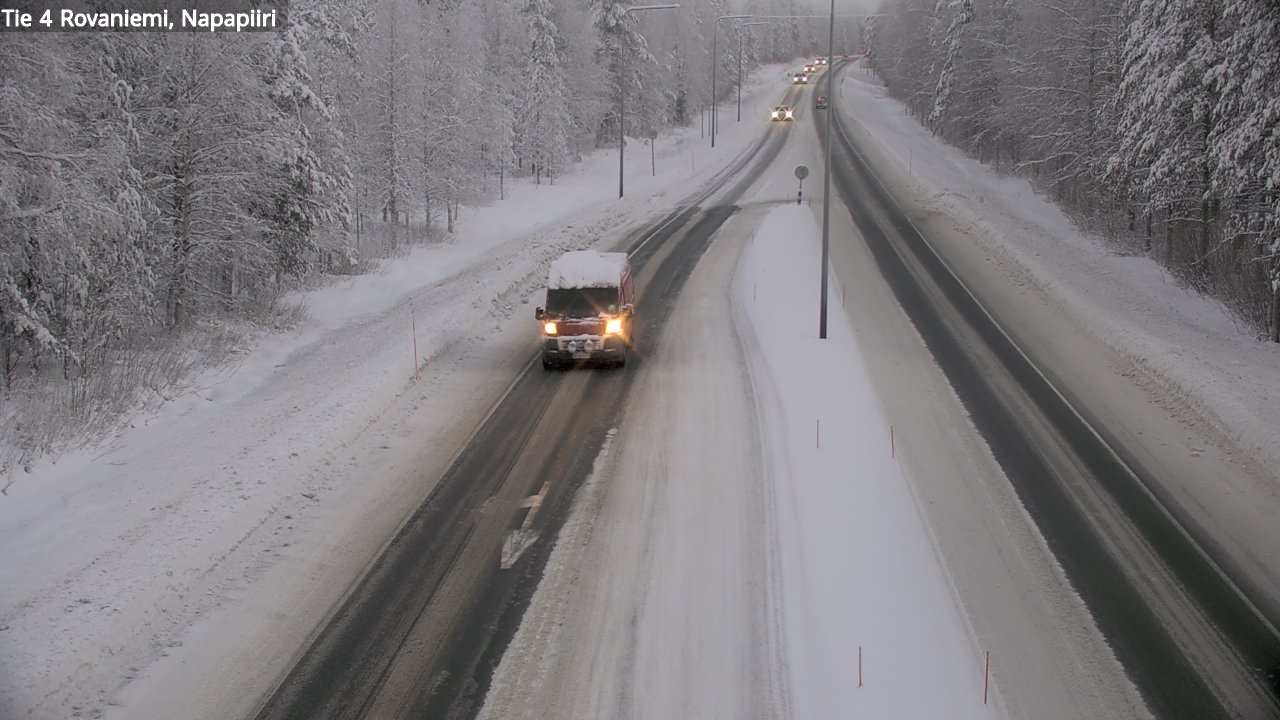 Weather Camera Image Väg 4 Rovaniemi, Polar cirke, Rovaniemi, Lappi