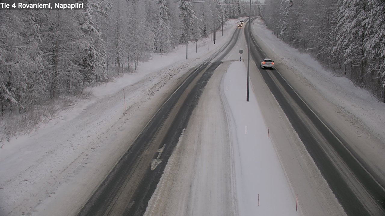 Weather Camera Image Väg 4 Rovaniemi, Polar cirke, Rovaniemi, Lappi