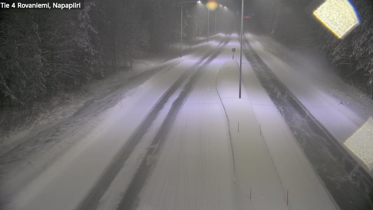 Weather Camera Image Väg 4 Rovaniemi, Polar cirke, Rovaniemi, Lappi