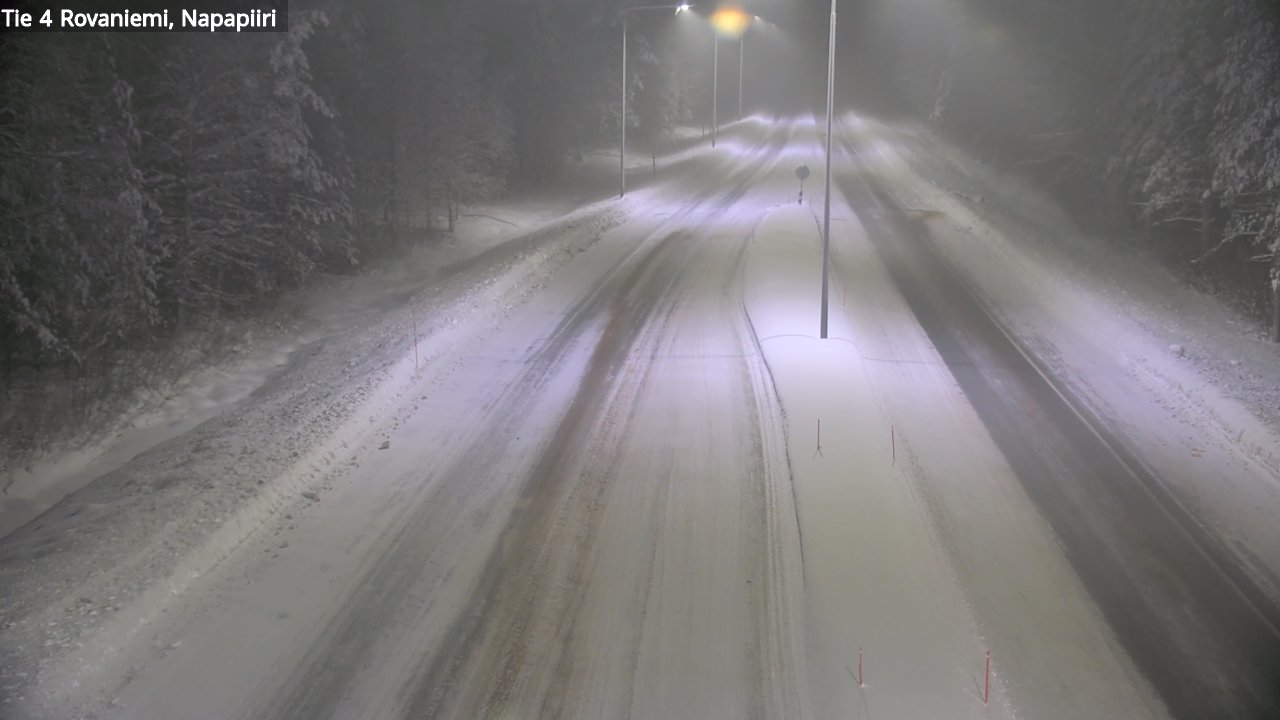 Weather Camera Image Väg 4 Rovaniemi, Polar cirke, Rovaniemi, Lappi