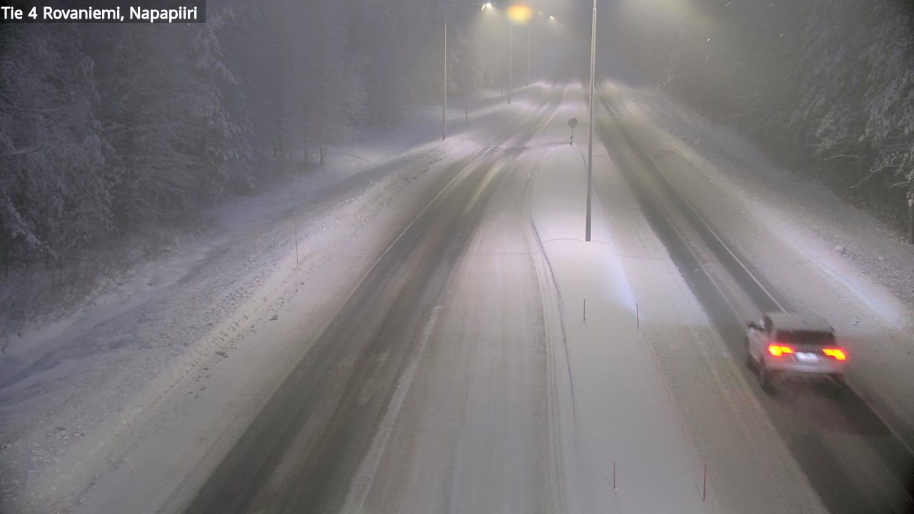 Weather Camera Image Väg 4 Rovaniemi, Polar cirke, Rovaniemi, Lappi