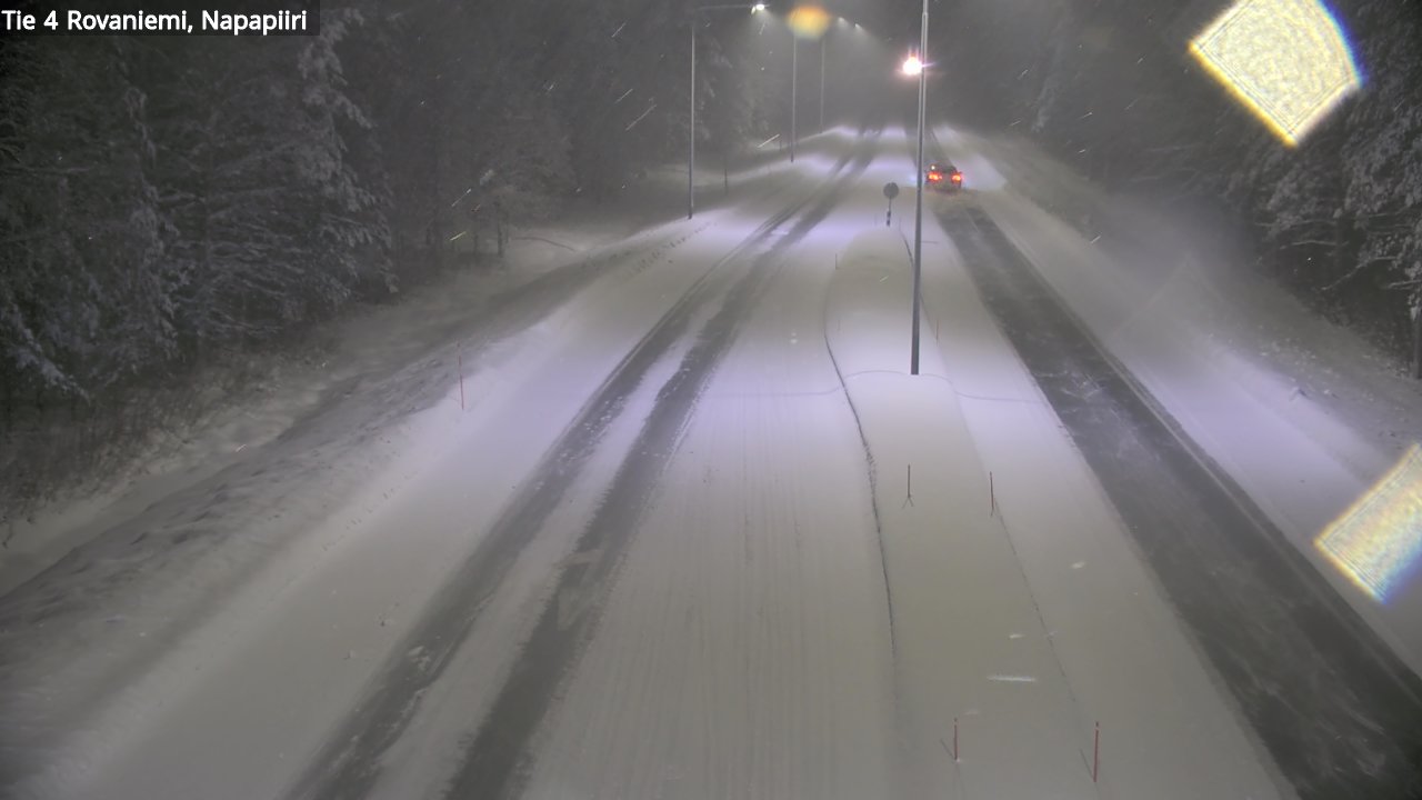 Weather Camera Image Väg 4 Rovaniemi, Polar cirke, Rovaniemi, Lappi
