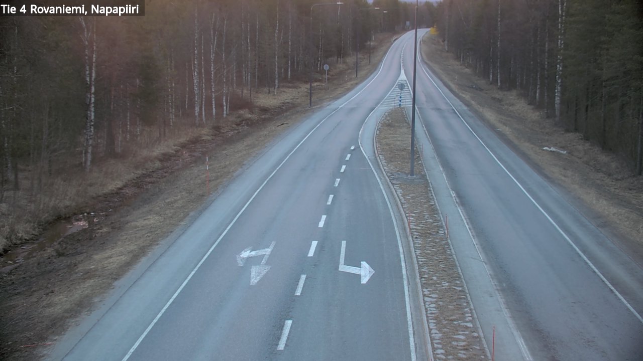 Weather Camera Image Road 4 Rovaniemi, Arctic circl, Rovaniemi, Lappi