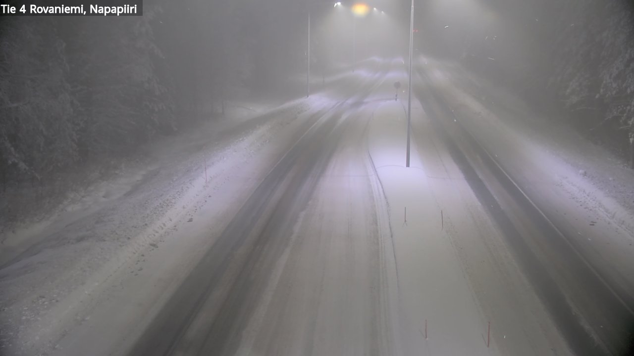 Weather Camera Image Väg 4 Rovaniemi, Polar cirke, Rovaniemi, Lappi