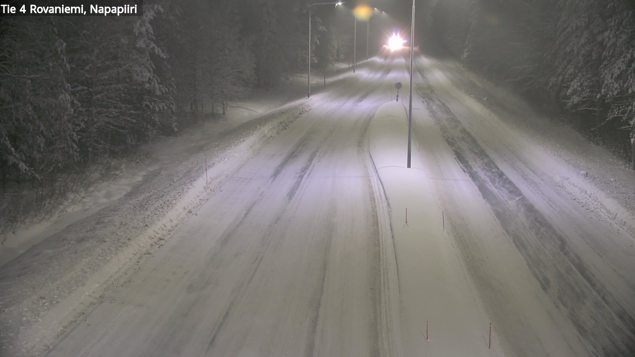 Weather Camera Image Väg 4 Rovaniemi, Polar cirke, Rovaniemi, Lappi