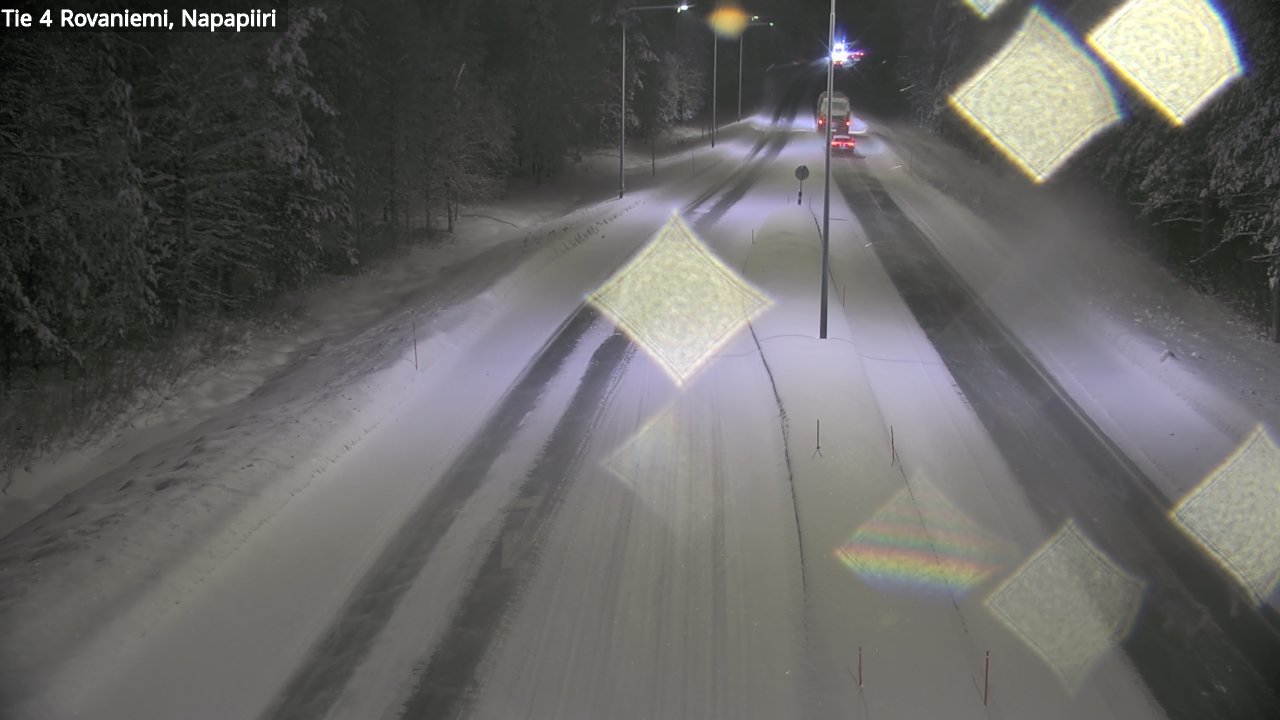 Weather Camera Image Väg 4 Rovaniemi, Polar cirke, Rovaniemi, Lappi