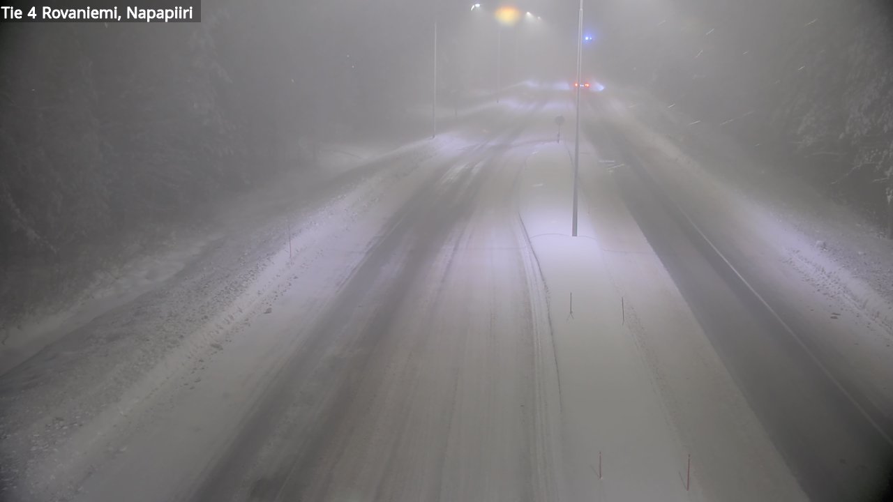 Weather Camera Image Väg 4 Rovaniemi, Polar cirke, Rovaniemi, Lappi