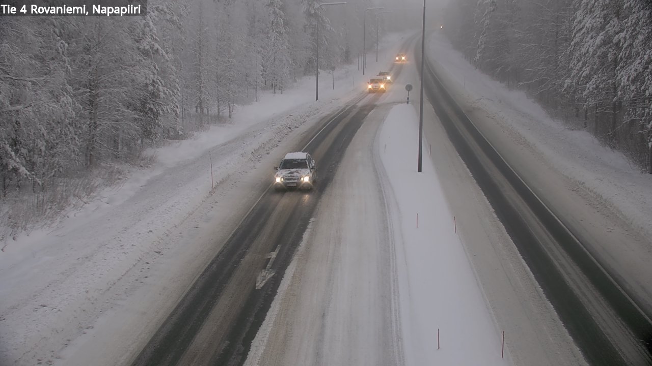 Weather Camera Image Väg 4 Rovaniemi, Polar cirke, Rovaniemi, Lappi