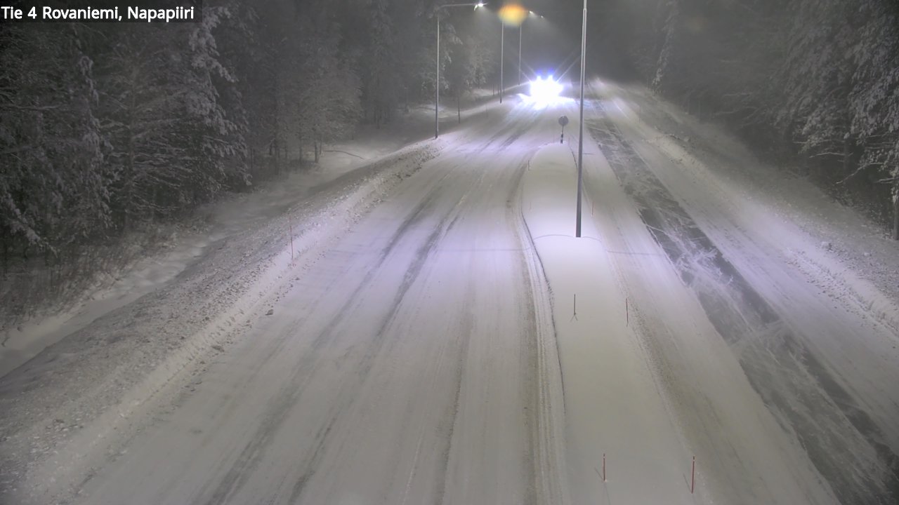 Weather Camera Image Väg 4 Rovaniemi, Polar cirke, Rovaniemi, Lappi