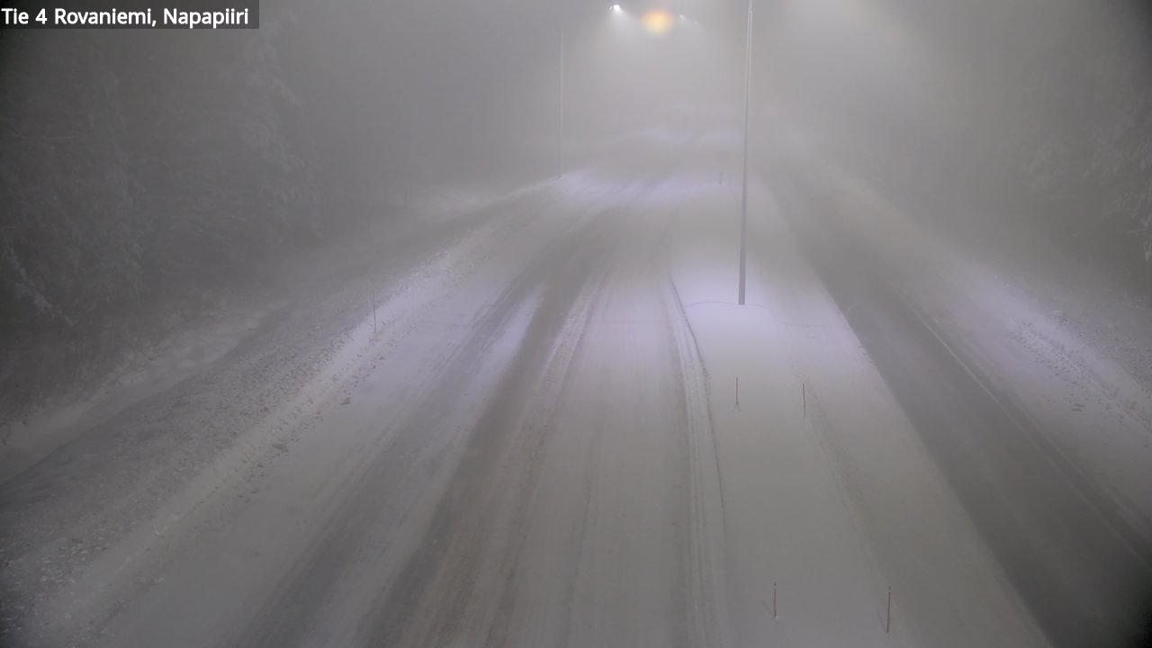Weather Camera Image Väg 4 Rovaniemi, Polar cirke, Rovaniemi, Lappi