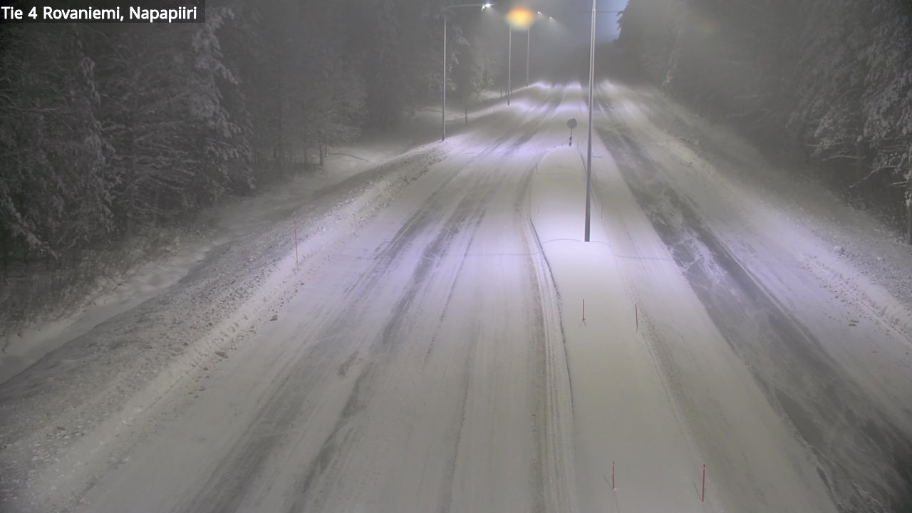 Weather Camera Image Väg 4 Rovaniemi, Polar cirke, Rovaniemi, Lappi