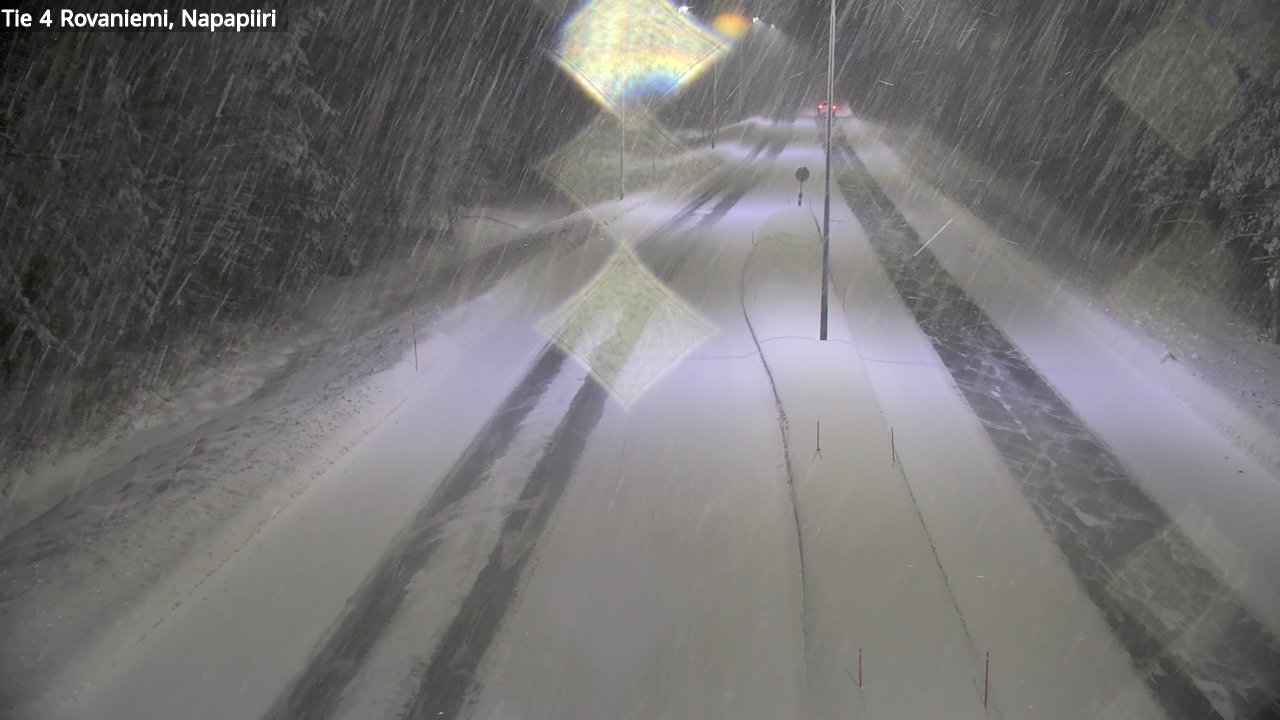 Weather Camera Image Väg 4 Rovaniemi, Polar cirke, Rovaniemi, Lappi
