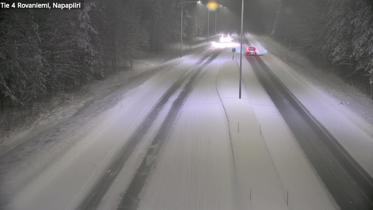Weather Camera Image Väg 4 Rovaniemi, Polar cirke, Rovaniemi, Lappi