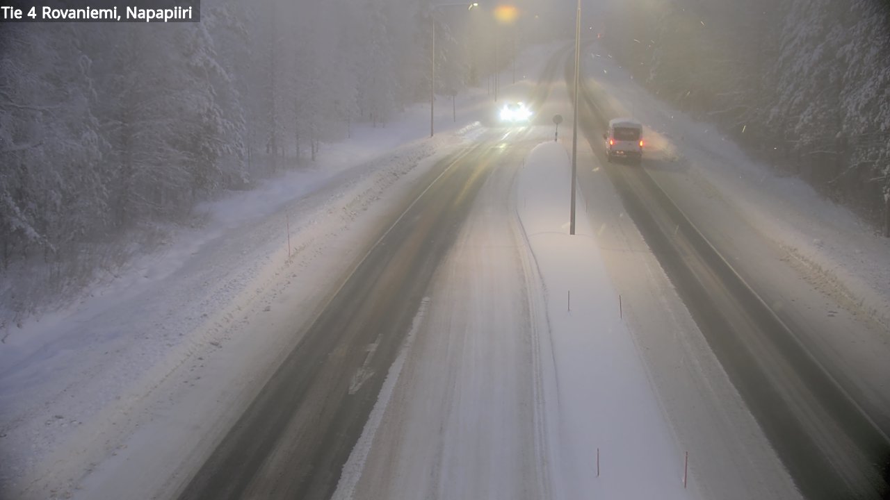 Weather Camera Image Väg 4 Rovaniemi, Polar cirke, Rovaniemi, Lappi