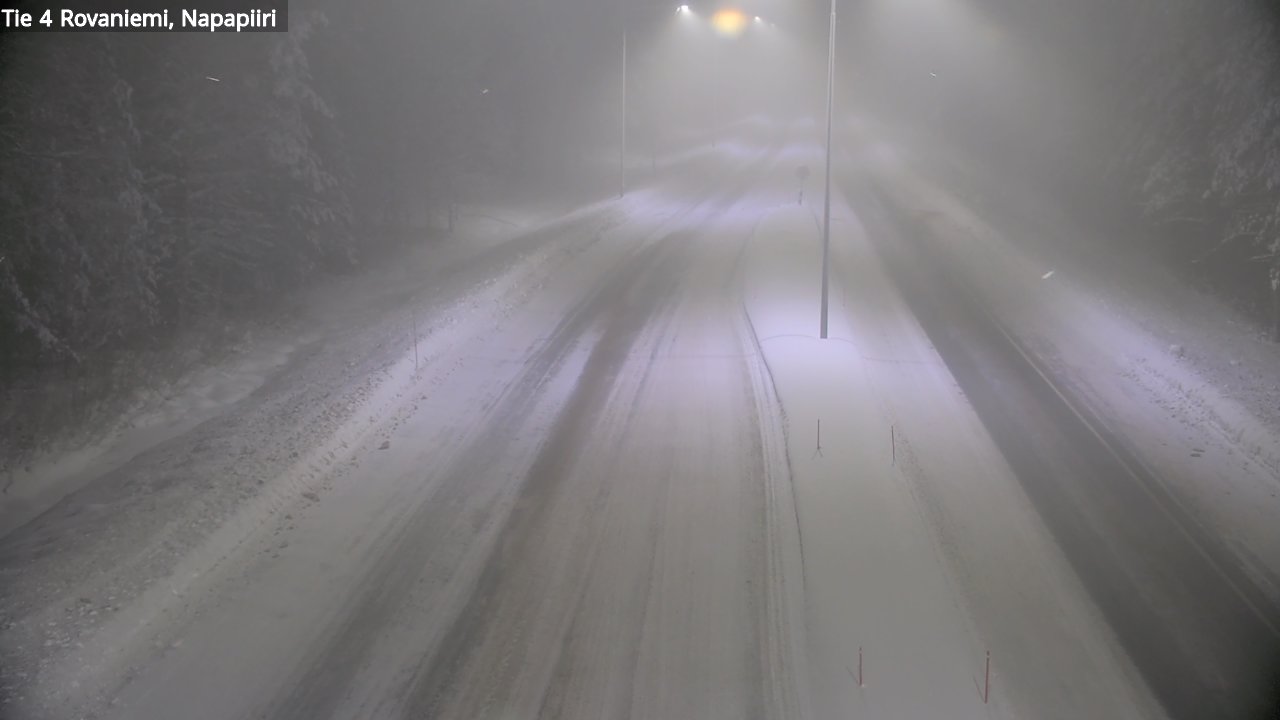 Weather Camera Image Väg 4 Rovaniemi, Polar cirke, Rovaniemi, Lappi