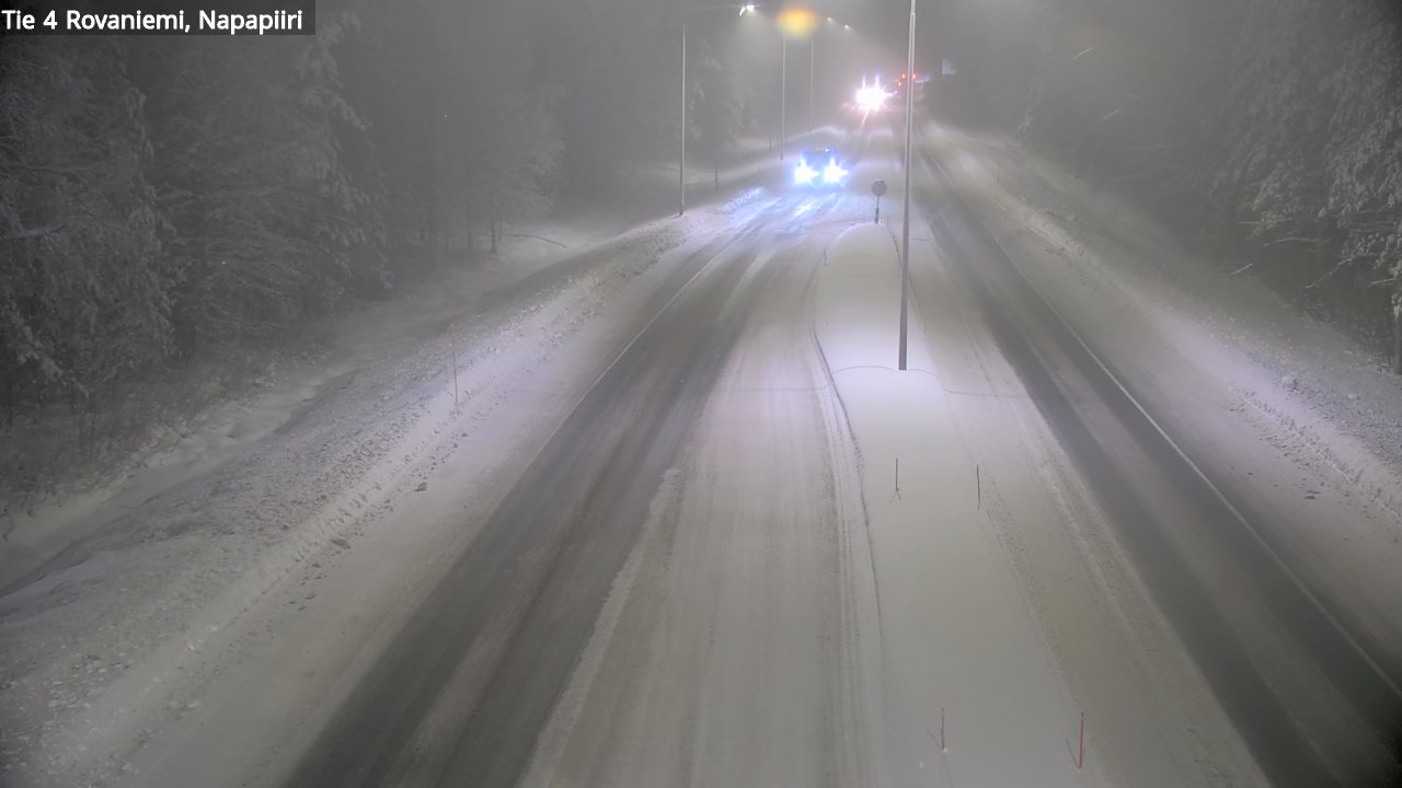 Weather Camera Image Väg 4 Rovaniemi, Polar cirke, Rovaniemi, Lappi