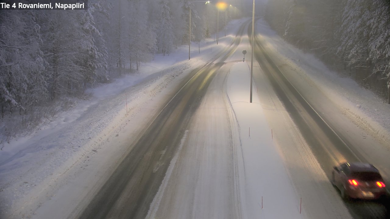 Weather Camera Image Väg 4 Rovaniemi, Polar cirke, Rovaniemi, Lappi