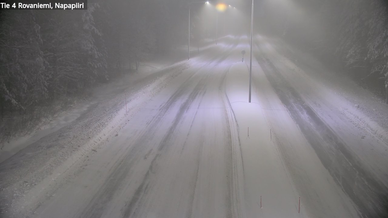 Weather Camera Image Väg 4 Rovaniemi, Polar cirke, Rovaniemi, Lappi