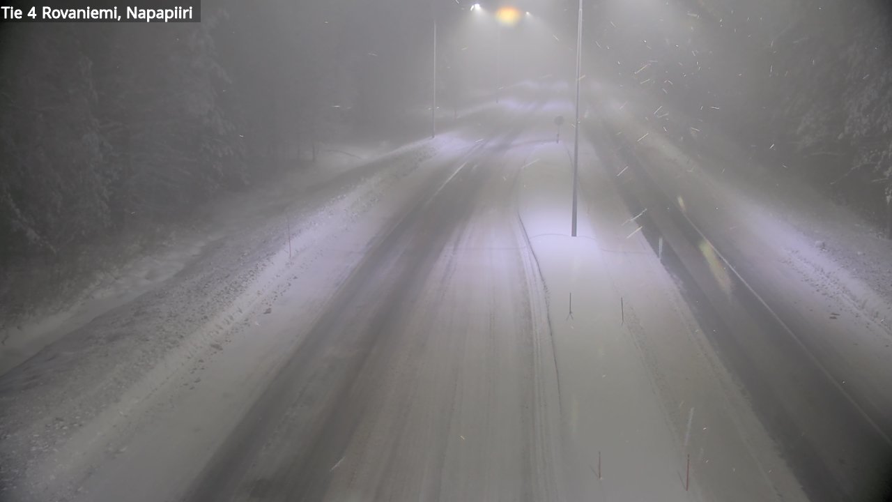 Weather Camera Image Väg 4 Rovaniemi, Polar cirke, Rovaniemi, Lappi