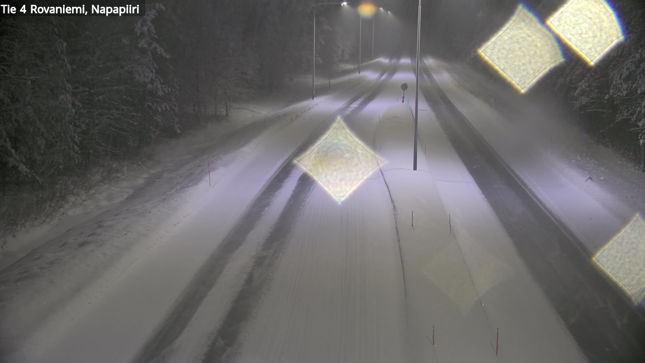 Weather Camera Image Väg 4 Rovaniemi, Polar cirke, Rovaniemi, Lappi