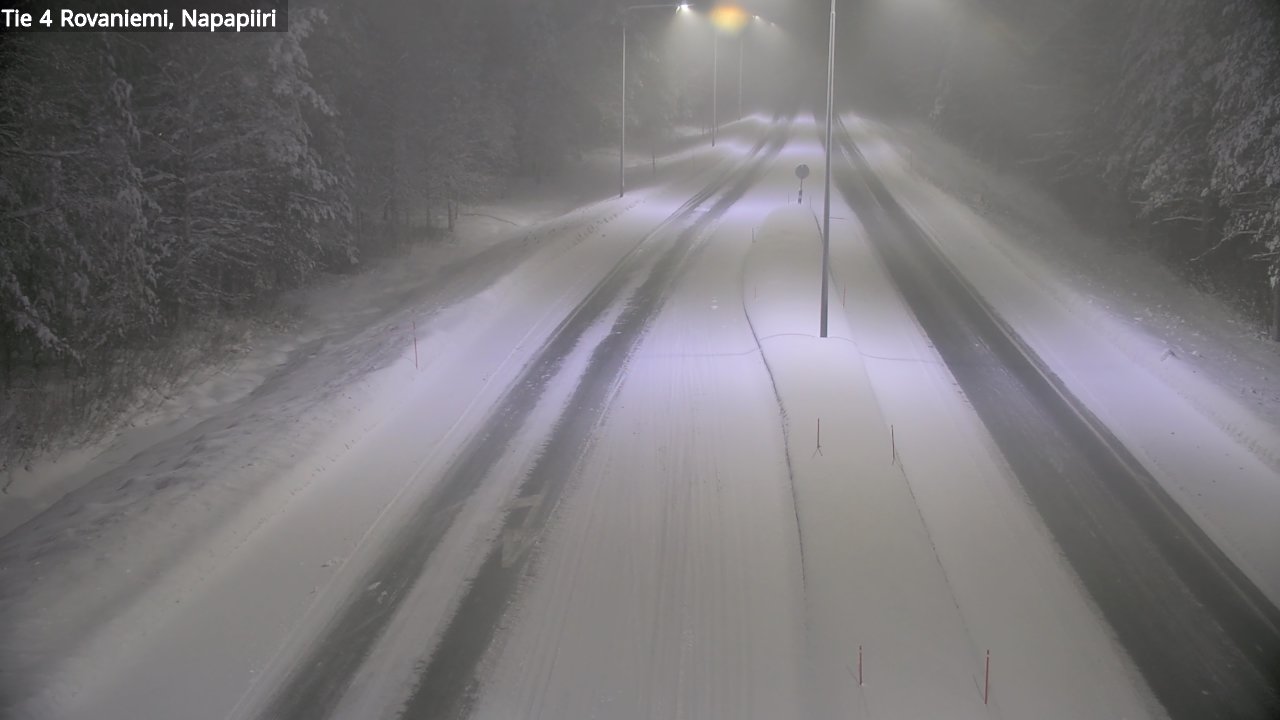 Weather Camera Image Väg 4 Rovaniemi, Polar cirke, Rovaniemi, Lappi