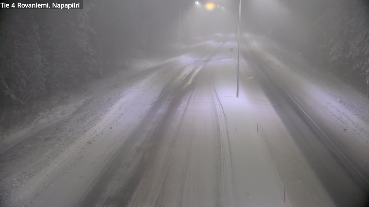 Weather Camera Image Väg 4 Rovaniemi, Polar cirke, Rovaniemi, Lappi