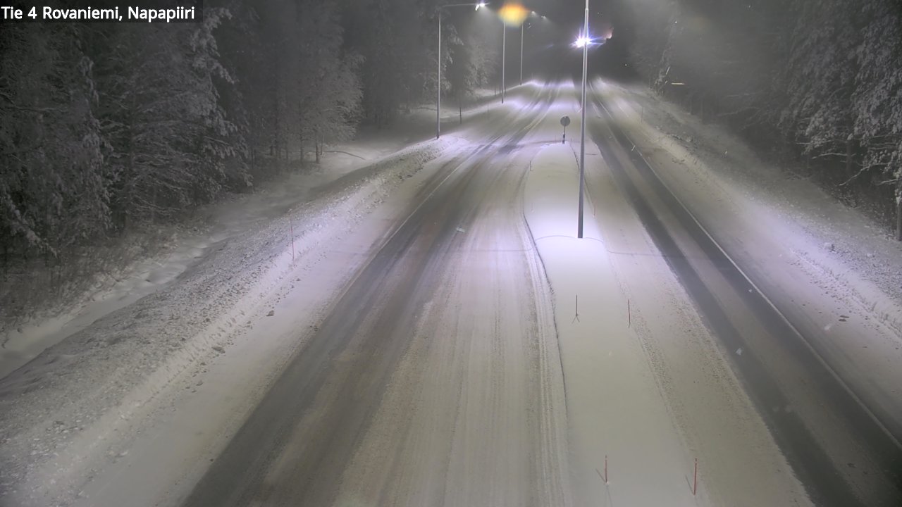 Weather Camera Image Väg 4 Rovaniemi, Polar cirke, Rovaniemi, Lappi