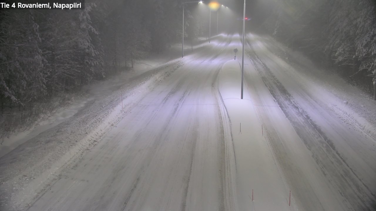 Weather Camera Image Väg 4 Rovaniemi, Polar cirke, Rovaniemi, Lappi