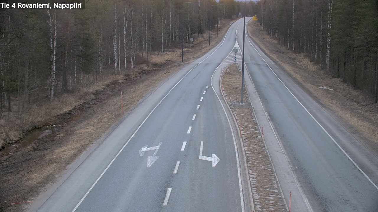 Weather Camera Image Road 4 Rovaniemi, Arctic circl, Rovaniemi, Lappi