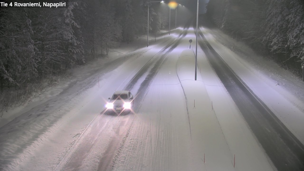 Weather Camera Image Väg 4 Rovaniemi, Polar cirke, Rovaniemi, Lappi