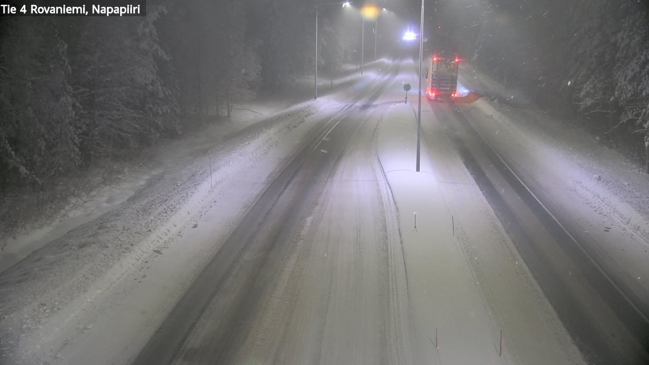 Weather Camera Image Väg 4 Rovaniemi, Polar cirke, Rovaniemi, Lappi