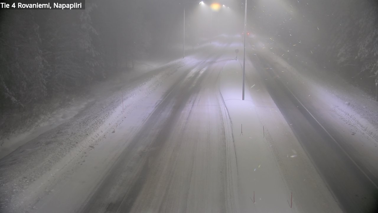 Weather Camera Image Väg 4 Rovaniemi, Polar cirke, Rovaniemi, Lappi