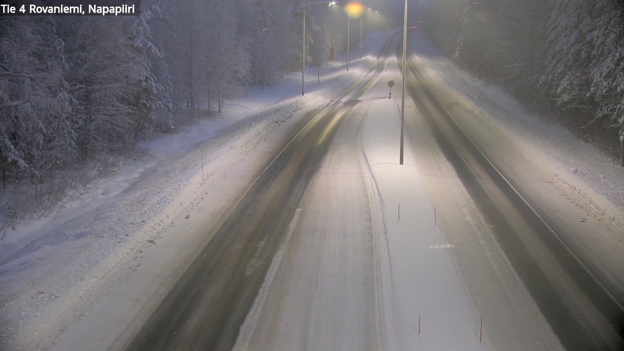 Weather Camera Image Väg 4 Rovaniemi, Polar cirke, Rovaniemi, Lappi